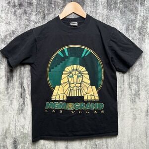 Vintage MGM Grand Las Vegas T Shirt Sz Small Glitter 90s Lion Casino Gambling